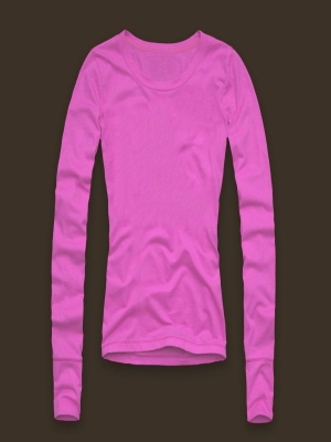 Light pink long tees for women - Click Image to Close